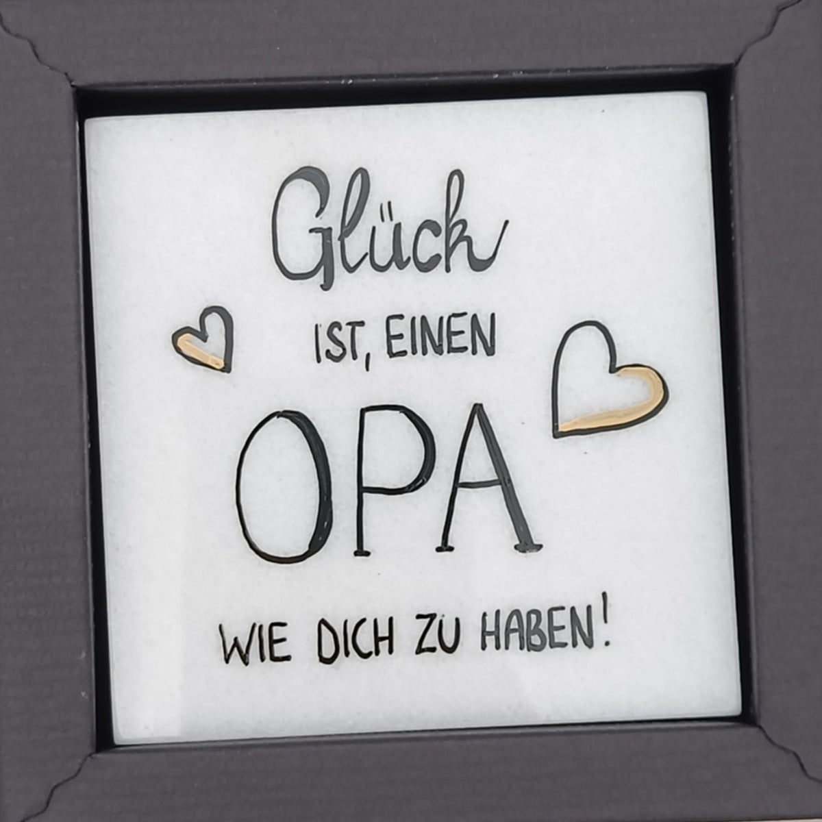 Spruch auf Laaser Marmortafel &quot;Glück ist ... OPA&quot; klein