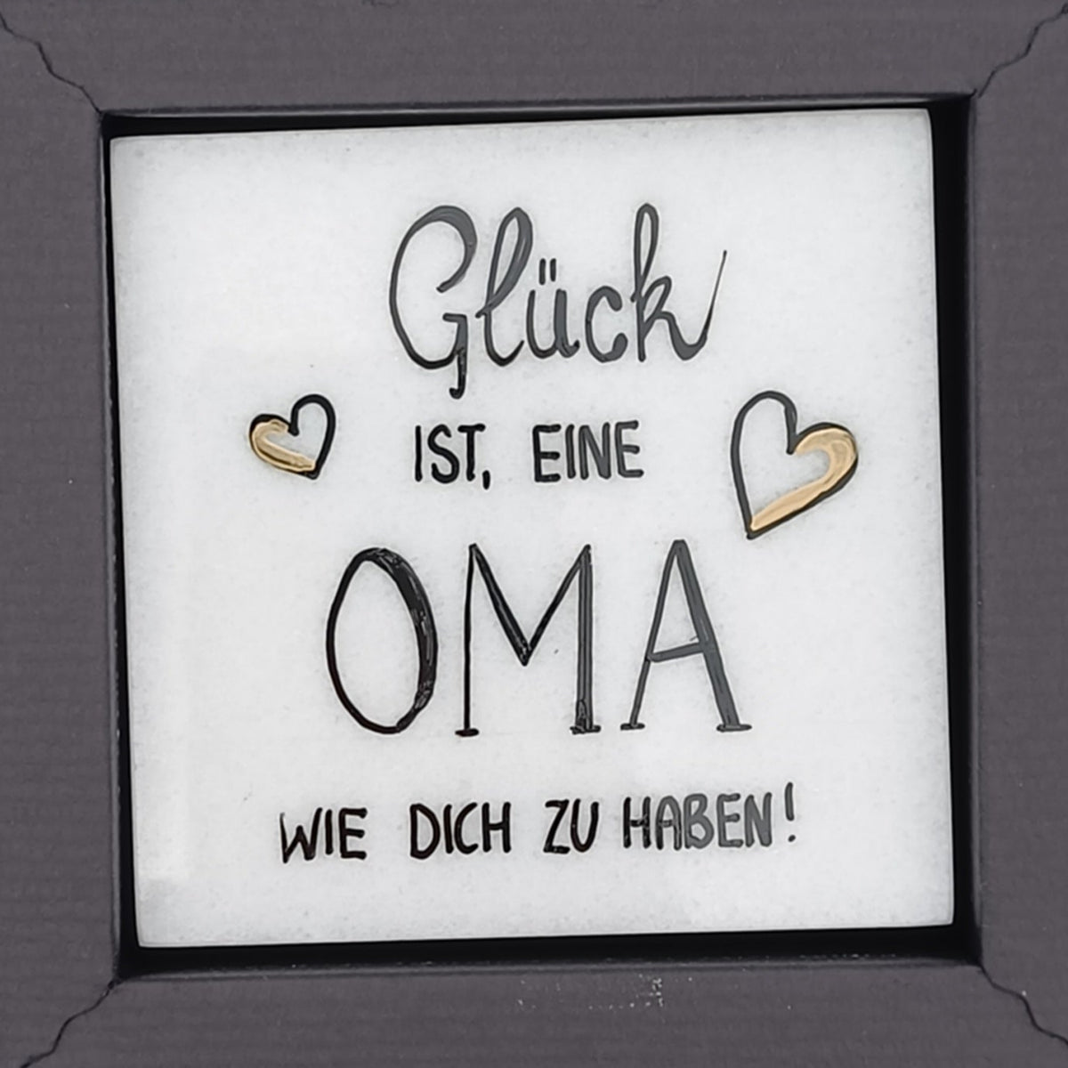 Spruch auf Laaser Marmortafel &quot;Glück ist ... OMA&quot; klein